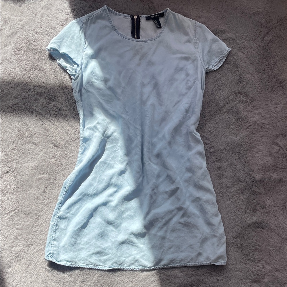 Light Blue denim long shirt Jean shirt Forever 21